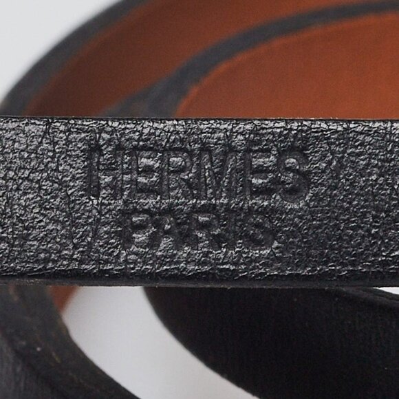 Hermes Black Leather Hapi Triple Tour Wrap Bracelet - Picture 6 of 7